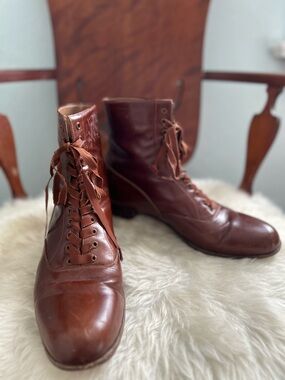 Memery 1910S / 1920S STYLE EVERYDAY LEATHER BOOT - BROWN - BRITTA size 41 /10